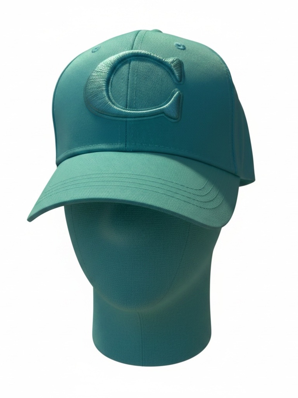 Authentic Coach Monochrome Signature “C” Baseball Cap – Aqua/Turquoise NWT